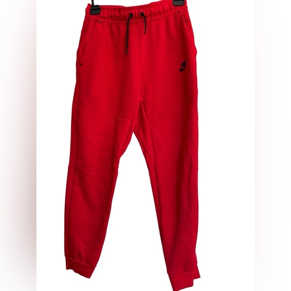 Nike Kids Fleece Joggers – Red & Black | Size Large - Picture 1 of 5